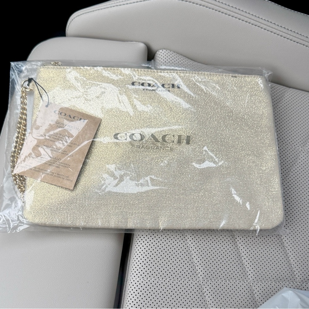 Coach Metallic Gold Wristlet Clutch